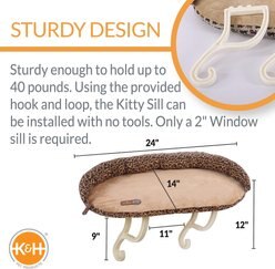 K&H Pet Products Deluxe Kitty Sill Cat Window Perch, Leopard slide 2 of 8