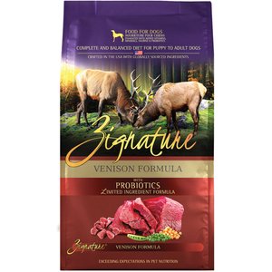 Zignature Venison Limited Ingredient Formula With Probiotics Dry Dog Food, 4-lb bag