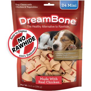 DreamBone Mini Chicken Chew Bones Dog Treats, 24 count