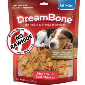 DreamBone Mini Chicken Chew Bones Dog Treats, 36 count