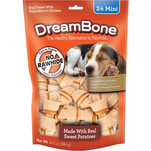 DreamBone Mini Sweet Potato Chews Dog Treats, 24 count