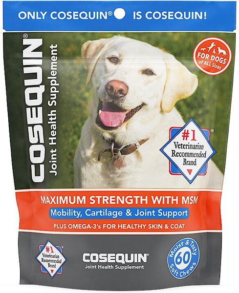 Nutramax Cosequin Soft Chews with Glucosamine, Chondroitin, MSM & Omega-3's Joint Health Supplement for Dogs, 60 count slide 1 of 10