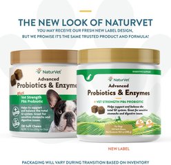 NaturVet Advanced Probiotics & Enzymes Plus Vet Strength PB6 Probiotic Soft Chews Digestive Supplement for Dogs, 120 count slide 2 of 8