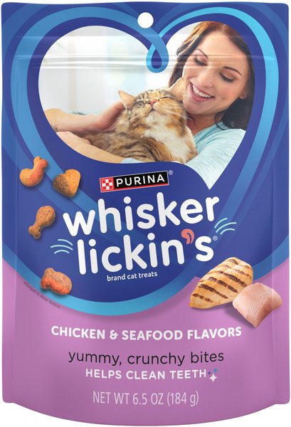 WHISKER LICKIN S Chicken Seafood Flavors Crunchy Cat Treats 6.5