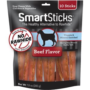 SmartBones SmartSticks Beef Chews Dog Treats, 10 count
