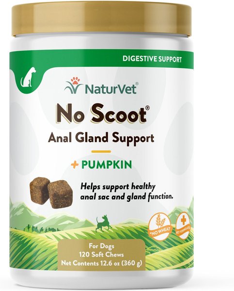 NaturVet No Scoot Plus Pumpkin Soft Chews Digestive Supplement for Dogs, 120 count slide 1 of 4
