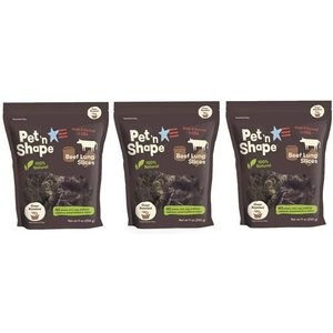 Pet 'n Shape Beef Lung Slices Dog Treats, 9-oz bag, 3 pack