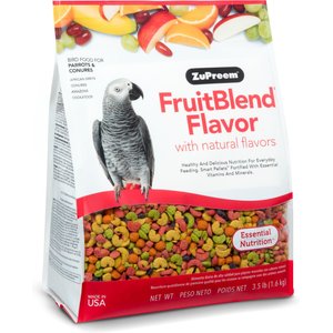 ZuPreem FruitBlend Flavor with Natural Flavors Daily Parrot & Conure Bird Food, 3.5-lb bag