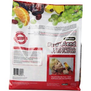 ZuPreem FruitBlend Flavor with Natural Flavors Daily Parrot & Conure Bird Food, 3.5-lb bag