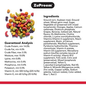 ZuPreem FruitBlend Flavor with Natural Flavors Daily Parrot & Conure Bird Food, 3.5-lb bag