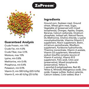 ZuPreem FruitBlend Flavor with Natural Fruit Flavors Daily Small Bird Food, 2-lb bag