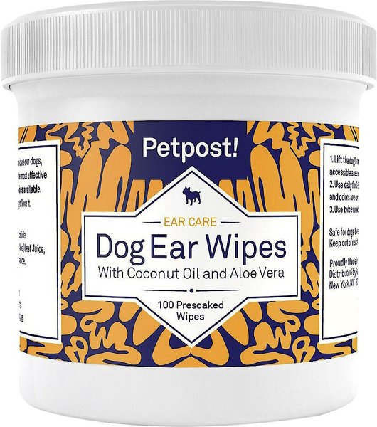 Petpost Ear Wipes with Coconut Oil & Aloe Vera for Dogs, 100 count slide 1 of 4