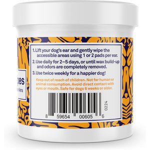 Petpost Ear Wipes with Coconut Oil & Aloe Vera for Dogs, 100 count