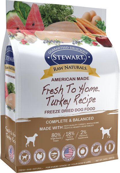 Stewart Raw Naturals Turkey Recipe Grain-Free Freeze-Dried Dog Food, 24-oz bag slide 1 of 6
