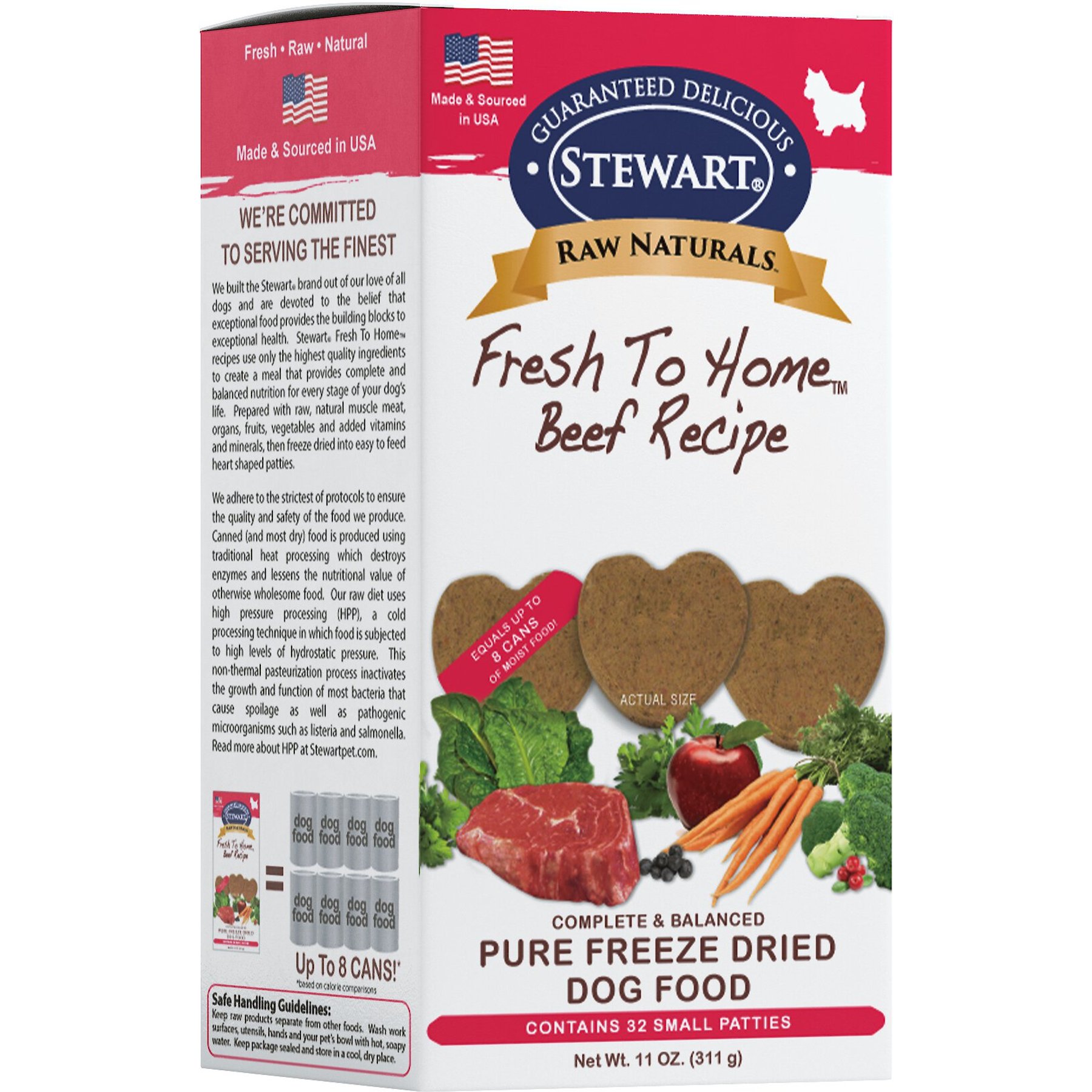 STEWART RAW NATURALS Beef Recipe Patties Grain Free Freeze Dried