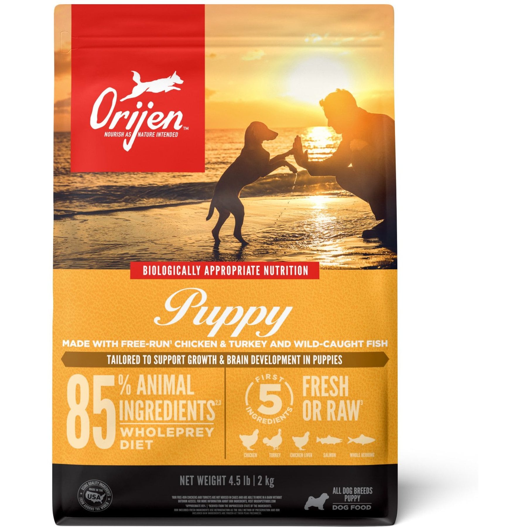 Picture of ORIJEN Puppy Grain-Free Dry Puppy Food, 4.5-lb bag - Chewy.com