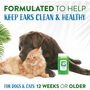 TropiClean Wax, Debris, & Odor Remover Ear Cleaning Wipes for Dog & Cats, 50 count