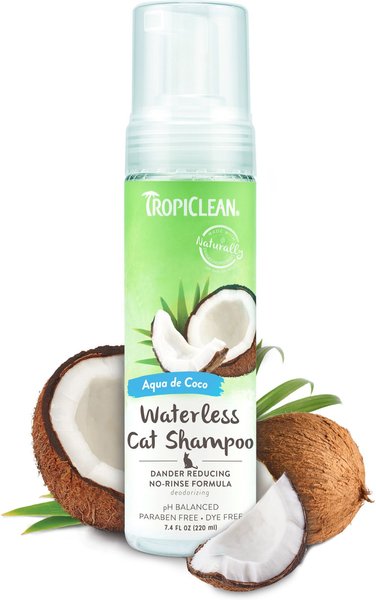 TropiClean Waterless Dander Reducing Cat Shampoo, 7.4-oz bottle slide 1 of 8
