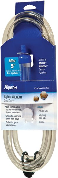 AQUEON Siphon Vacuum Aquarium Gravel Cleaner, Mini, 5-in 