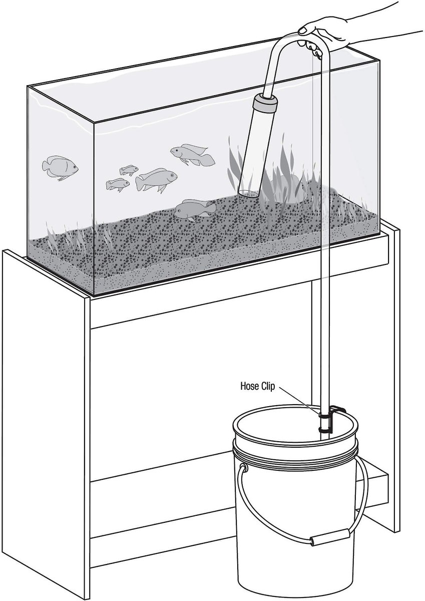 AQUEON Siphon Vacuum Aquarium Gravel Cleaner, Mini, 5-in 