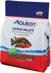 Aqueon Medium Cichlid Pellet Fish Food, 25-oz bag