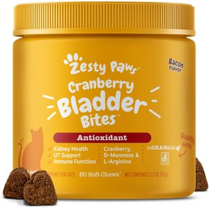 ZESTY PAWS Cranberry Bladder Bites Bacon Flavored Soft Chews Urinary ...