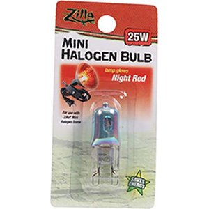 Zilla Light & Heat Mini Halogen Bulb for Reptile Terrariums, Night Red, 25 Watts