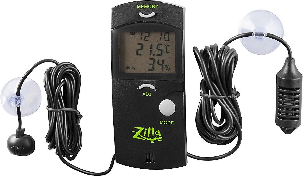 ZILLA ThermometerHygrometer for Reptile Terrariums, Digital