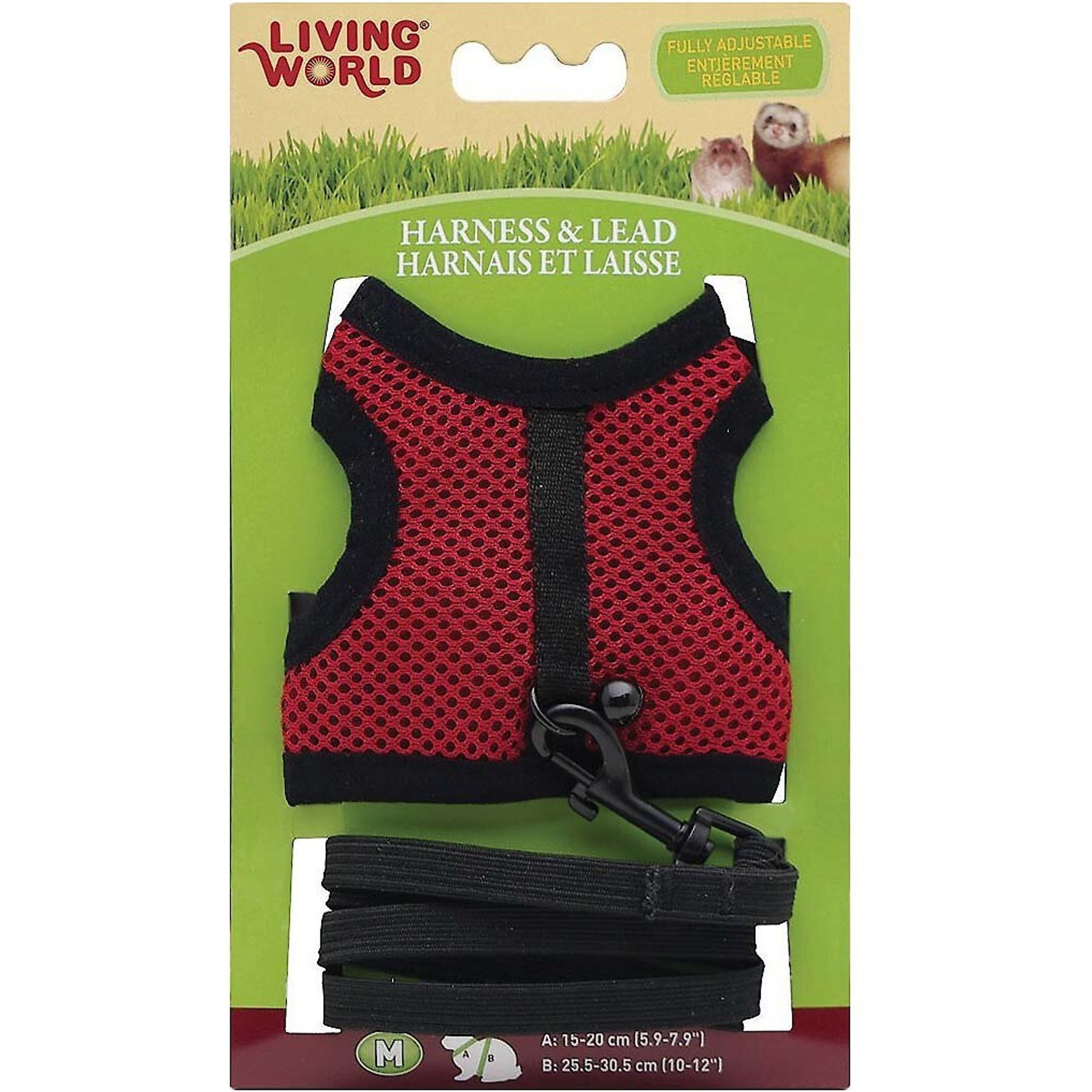 LIVING WORLD Small Animal Harness & Lead, Color Varies, Medium