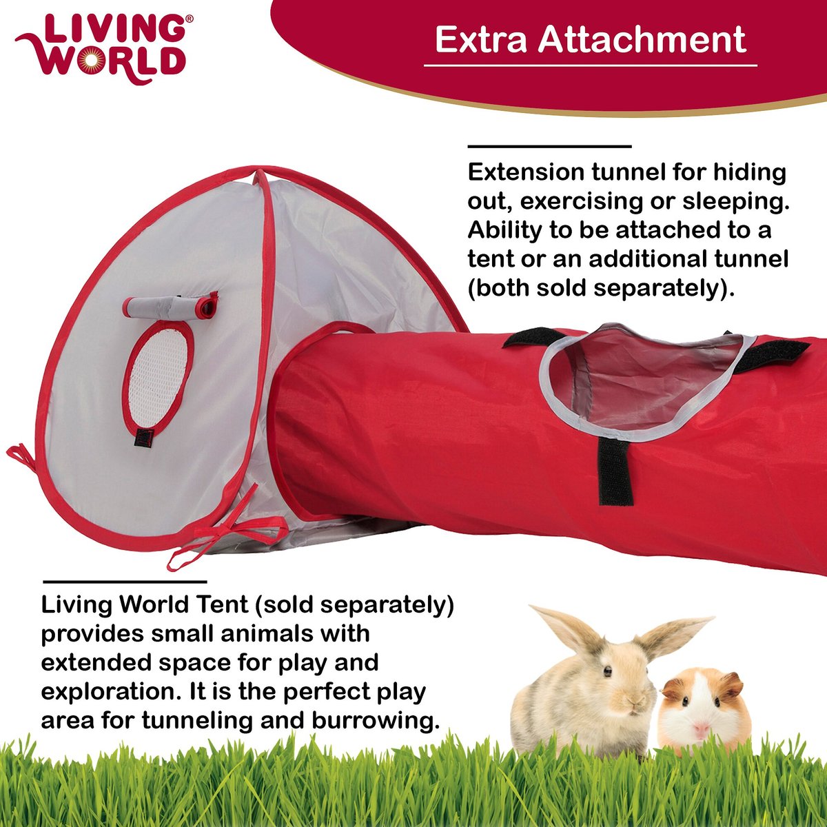 Living World Small Animal Tunnel, Color Varies