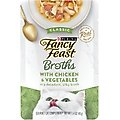 Fancy Feast Classic Broths with Chicken & Vegetables Supplemental Wet Cat Food Pouches, 1.4-oz, case of 16
