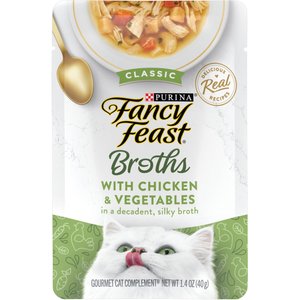 FANCY FEAST Creamy Broths with Chicken Vegetables Supplemental