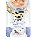 Fancy Feast Creamy Broths with Wild Salmon & Whitefish Supplemental Wet Cat Food Pouches, 1.4-oz pouch, case of 16