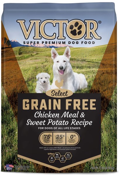 VICTOR Select Chicken Meal & Sweet Potato Recipe Grain-Free Dry Dog Food, 15-lb bag slide 1 of 9