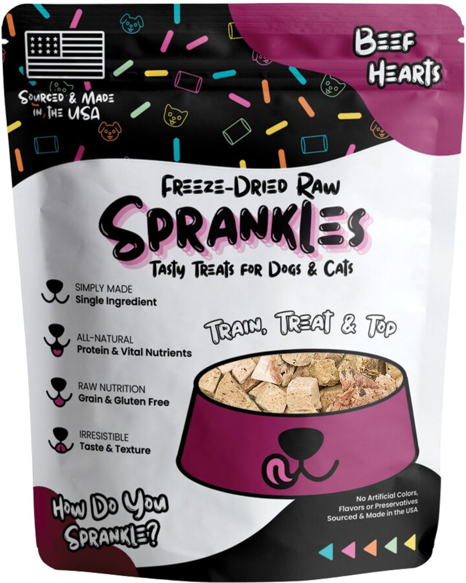 Sprankles Beef Hearts Grain-Free Freeze-Dried Dog & Cat Treats