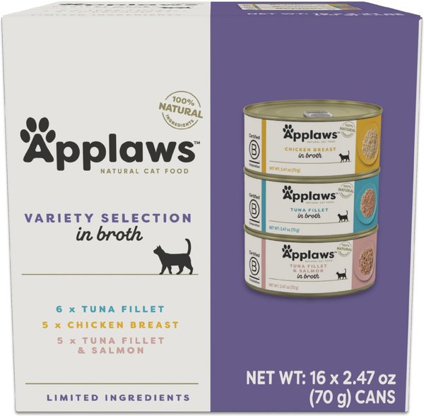 APPLAWS Variety Selection in Broth Variety Pack Grain-Free Wet Cat Food ...