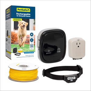 PetSafe Rechargeable In-Ground Fence for Dogs & Cats over 5lb, Waterproof Receiver Collar with Tone & Static Correction