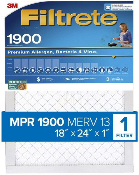 Filtrete Premium Allergen Bacteria & Virus 1900 MPR Air Filter, 4 count