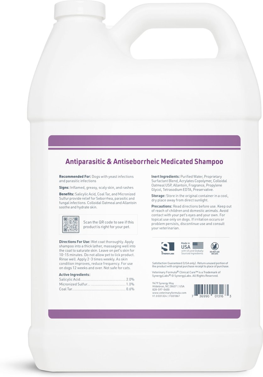 Veterinary formula clinical care antiparasitic and hot sale antiseborrheic medicated shampoo for dogs