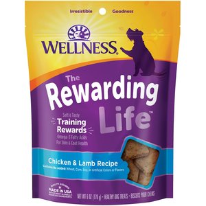 Wellness Rewarding Life Chicken & Lamb Grain-Free Soft & Chewy Dog Treats, 6-oz bag