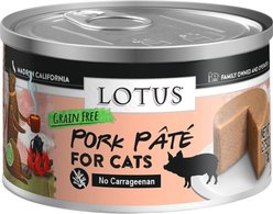 Lotus Pork Pate Grain-Free Canned Cat Food, 2.75-oz, case of 24