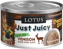Lotus Just Juicy Venison Stew Grain-Free Canned Cat Food, 5.3-oz, case of 24