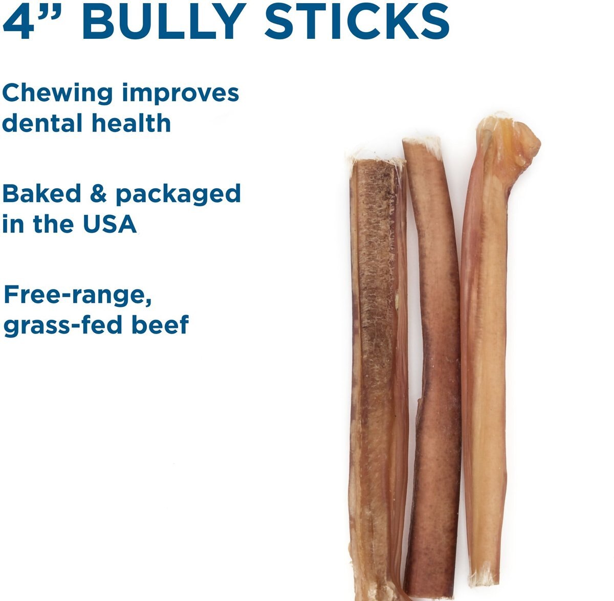 BEST BULLY STICKS 4" Bully Sticks Dog Treats, 8oz bag