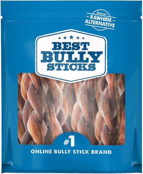 Best Bully Sticks Braided 4-5" Bully Sticks Dog Treats, 1-lb bag slide 1 of 9