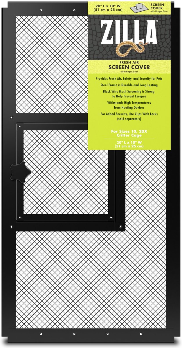 ZILLA Fresh Air Screen Cover with Hinged Door for Terrariums, 20in