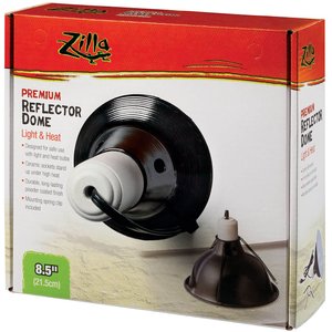 Zilla Premium Reflector Light & Heat Black Ceramic Dome Lighting Fixture, 8.5-in