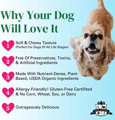 Show full view: Lord Jameson Coconut Kisses Vegan Soft & Chewy Dog Treats, 6-oz pouch slide 5 of 7