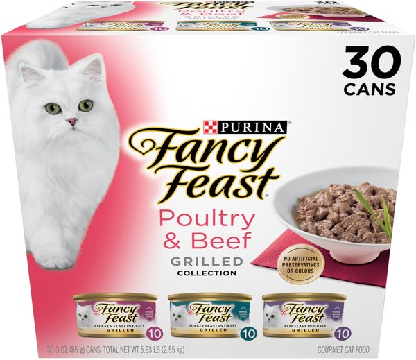 FANCY FEAST Grilled Poultry Beef Feast Variety Pack Canned Cat