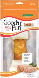 Good 'n' Fun Triple Flavor Beef, Pork & Chicken Dog Chews, 8-in