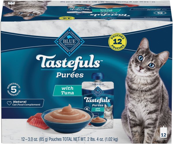 BLUE BUFFALO Tastefuls Adult Natural Purees Tuna Wet Cat Food 3